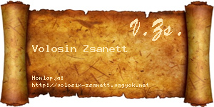 Volosin Zsanett névjegykártya